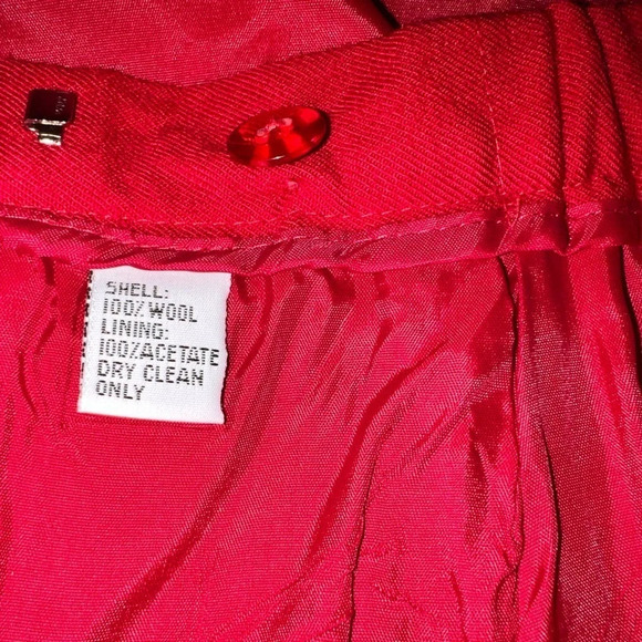 Talbots, 6 vintage red wool fully lined darted, rear vent zip latch button close - Picture 6 of 7